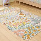 Rainbow Flower Tufted Wool Rug