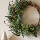 Pre-Lit Faux Mixed Pine &amp; Pepperberry Wreath &amp; Garland
