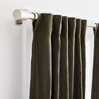Open Box: European Flax Linen Blackout Curtain (48"W x 84"L) - Dark Olive