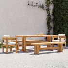 Monterey Outdoor Teak Extendable Dining Table (77"&ndash;107"), Benches &amp; Dining Chairs Set