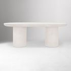 Contemporary Indoor/Outdoor Oval Concrete Dining Table (83")