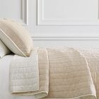 European Flax Linen Organic Cotton Pick Stitch Quilt &amp; Shams