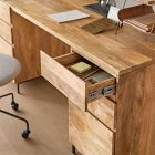 Industrial Solid Wood Modular Desk w/ 2 File Cabinets (64")