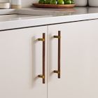 Modernist Wood &amp; Antique Brass Hardware