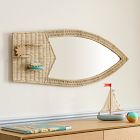 Surfboard Rattan Wall Mirror (18"W x 48"H)