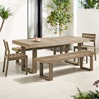 Portside Wood Outdoor Dining Table (76.5"), Benches &amp; Dining Chairs Set