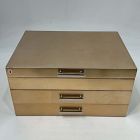 Open Box: Mid-Century Champagne Lacquer Jewelry Box, Grand (7.25"H)