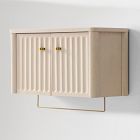 Open Box: Eleanor Wall Bath Storage Cabinet - Pearl, Antique Brass