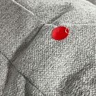 Open Box: Harmony Armless Double - Performance Chenille Tweed Frost Gray, Dark Walnut