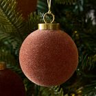 Medium Flocked Ball Ornaments (Set of 9) - Plum