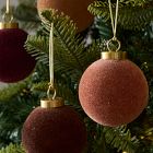 Medium Flocked Ball Ornaments (Set of 9) - Plum