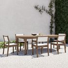 Portside Wood Outdoor Round Extendable Dining Table (48"&ndash;93") &amp; Stacking Chairs Set