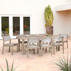 Portside Wood Outdoor Round Extendable Dining Table (48"&ndash;93") &amp; Stacking Chairs Set