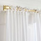 Open Box: European Flax Linen Light Filtering Curtain with Tie Top (48"W x 96"L) - White