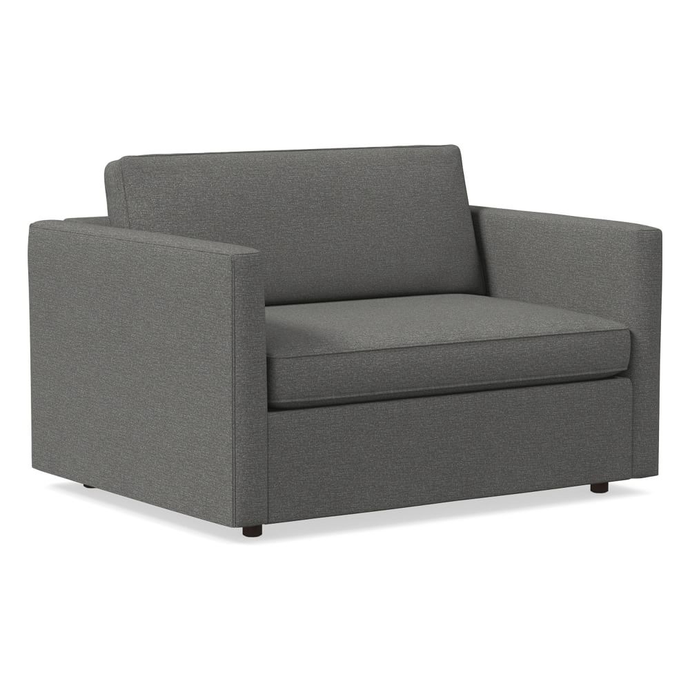 Harris Twin Sleeper Sofa, Performance Chenille Tweed Pewter