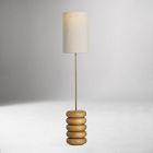 Ariel Stacked Solid Oak Floor Lamp (63")