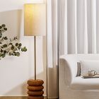 Ariel Stacked Solid Oak Floor Lamp (63")