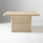 Royce Faux Travertine Square Pedestal Coffee Table (30")