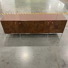 Open Box: Broome Lacquer &amp; Burl Media Console (72") - Rojo Marron, Chrome