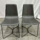 Open Box: Slope Dining Chair, Set of 2 - Halo Leather Slate, Charcoal