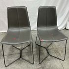 Open Box: Slope Dining Chair, Set of 2 - Saddle Leather Slate, Charcoal