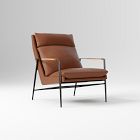 Open Box: Kinsley Leather Chair -  Vegan Leather Saddle, Antique Bronze Frame