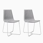 Open Box: Modern Slope Dining Chair, Set of 2 - Performance Basket Slub Platinum, Monochromatic
