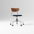 Open Box: Petal Office Chair - Performance Distressed Velvet Ink Blue, Dark Bronze