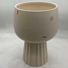 Open Box: Marta Ceramic Planter, Small (9.6"H x 12.9"Diam) - Alabaster