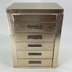 Open Box: Mid-Century Champagne Lacquer Jewelry Box, Tower (13.5"H) - Champagne