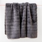 Faux Fur Chinchilla Stripe Throw