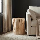 Solid Wood Stump Side Table (13")