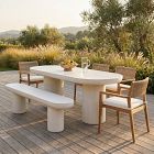 Contemporary Indoor/Outdoor Oval Concrete Dining Table (83")