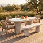 Contemporary Indoor/Outdoor Oval Concrete Dining Table (83")