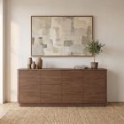 Rina Curved Oak Pedestal Sideboard (72")