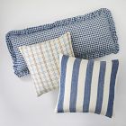 Heather Taylor Home Gingham with Ruffle Silk Lumbar Pillow Cover
