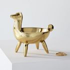 Llama Polished Brass Trinket Dish