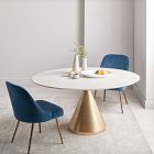 Silhouette Pedestal Marble Round Dining Table (48")