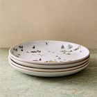 Holiday Skier Stoneware Dinner Plate Sets