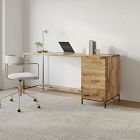 Industrial Solid Wood Modular Desk w/ File Cabinet (64")