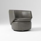 Open Box: Crescent Leather Swivel Chair - Vegan Leather Cinder