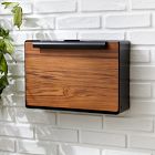 Modern Steel &amp; Teak Mailbox
