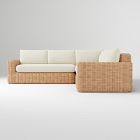 Westport Outdoor 2-Seat 3-Piece Corner Cushion Sectional, Crosshatch Weave Alabaster