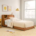 Mid-Century Headboard Storage Platform Bed