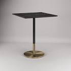 Orbit Restaurant Square Bar Table &ndash; Porcelain w/ Protective Metal Bumper