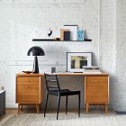 Mid-Century Modular Desk w/ 2 File Cabinets (70")