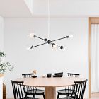 Staggered Glass 6-Light Chandelier (37") - Clear