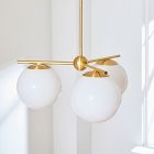 Sphere &amp; Stem 3-Light Chandelier - Milk (20")