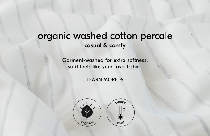 Organic Washed Cotton Percale Duvet Cover & Shams - Platinum | West Elm
