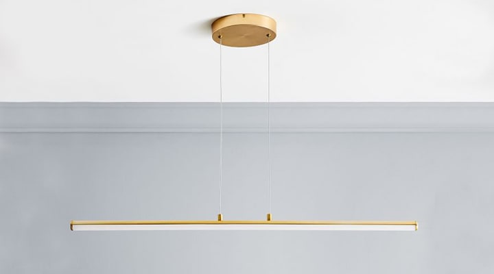 Gold light rod pendant light 